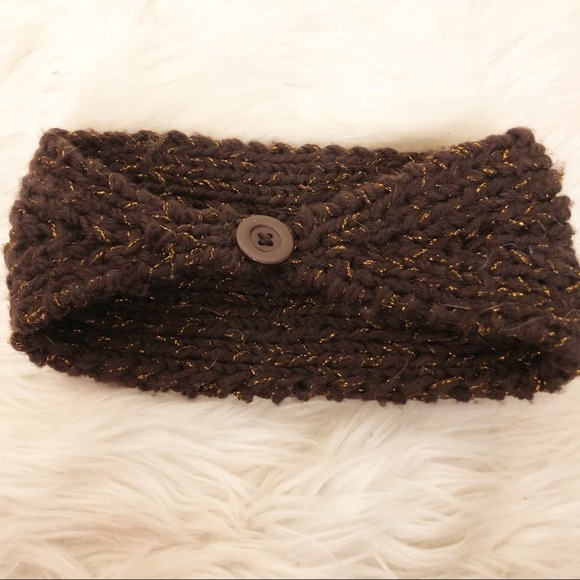 Handmade Knit Earmuff Head Band with Flower - Picture 7 of 8